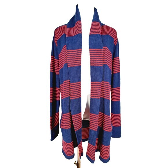 Emerson Street Premier‎ Womens Navy Red Striped Cardigan Quality Soft Small - Picture 1 of 8